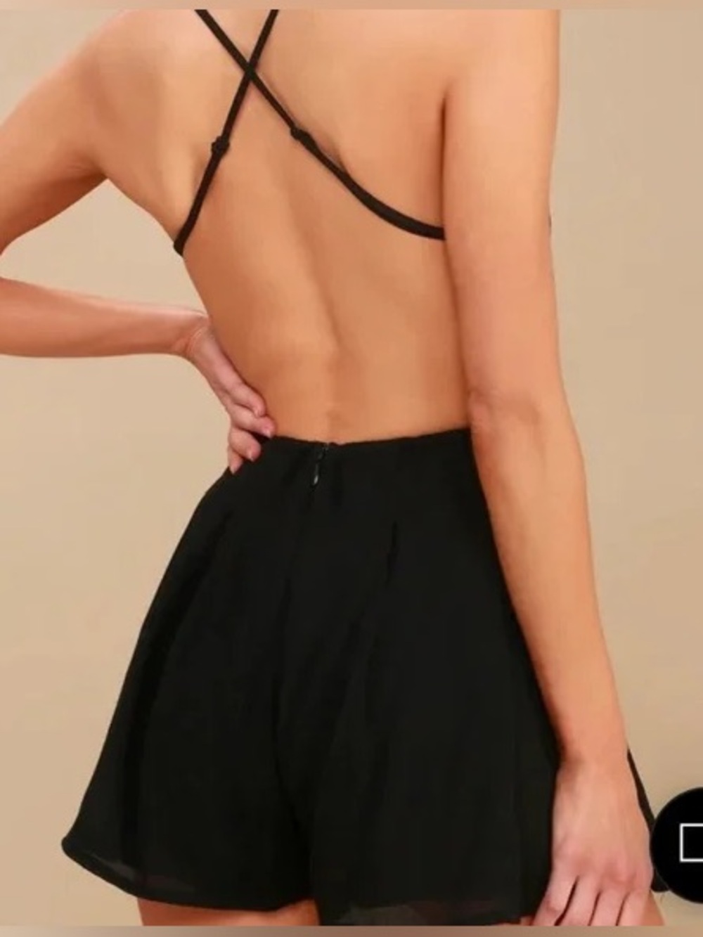 Lulu’s Star Spangled Black Backless Lace Romper Mini Dress Size S - Picture 2 of 16